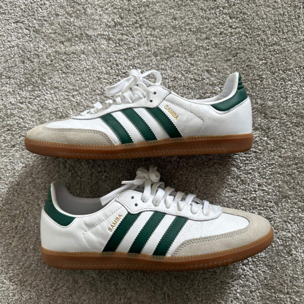 Men's Adidas Samba OGs (White and Green) Trainers