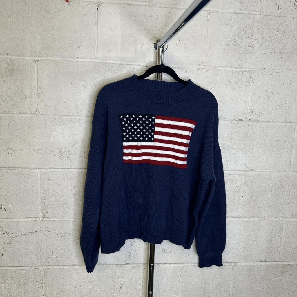 American Flag Oversized Sweater