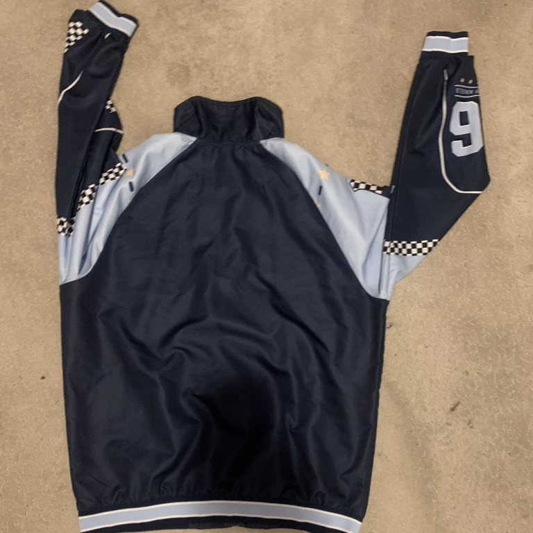 Blue Racer Jacket with Cool Graphics