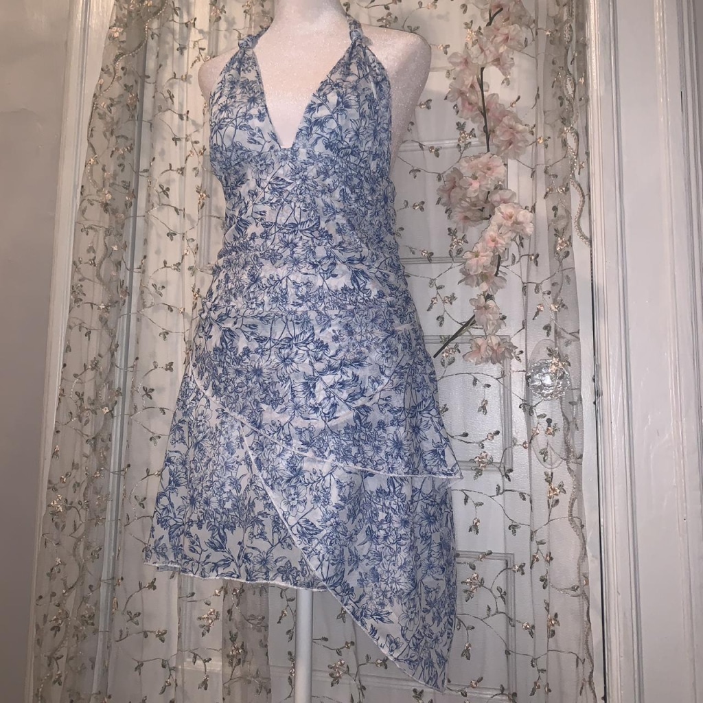 Blue & White Floral Fairy Dress