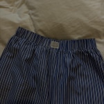 Blue and White Striped Wide Leg Cotton Lounge Pants