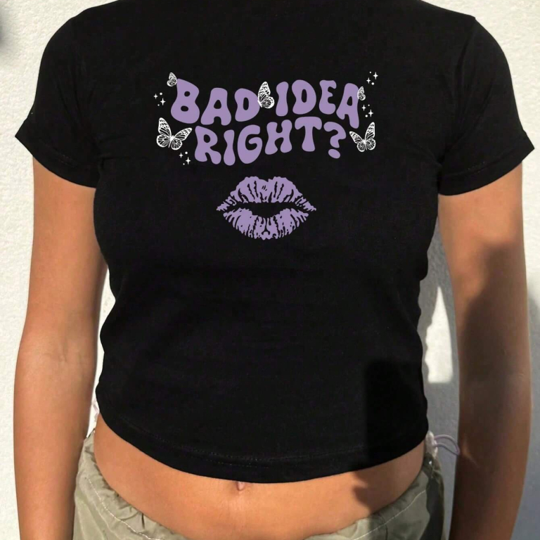 Y2K Purple Butterfly Crop Top – BAD IDEA RIGHT