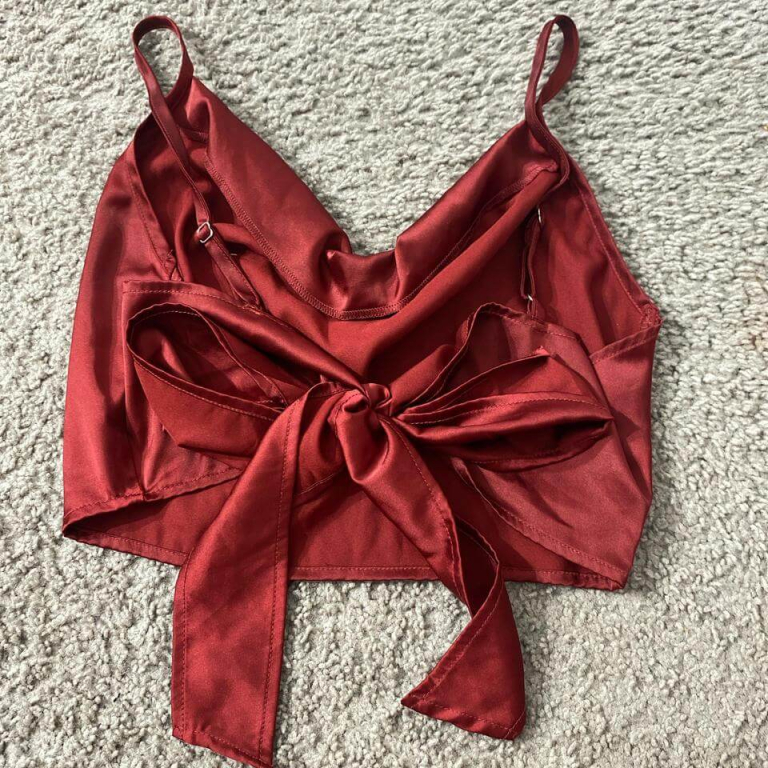 Satin Tie-Back Crop Top