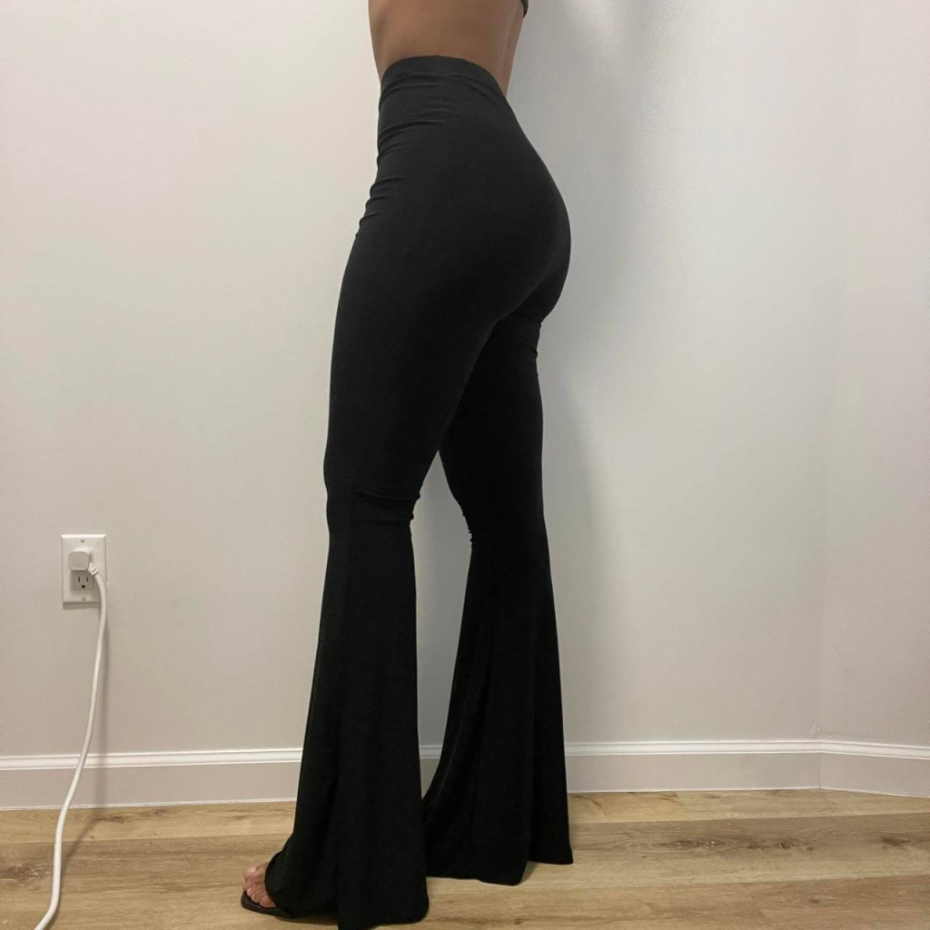 Black Flowy Flare Pants