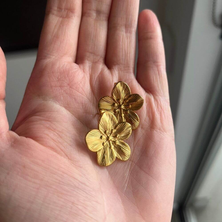 Gold Flower Earrings