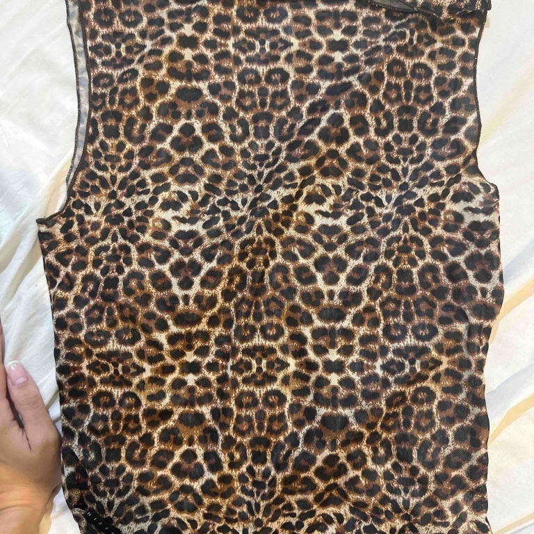 Leopard Print Sheer Top