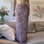 Low Waisted Leopard Print Maxi Skirt