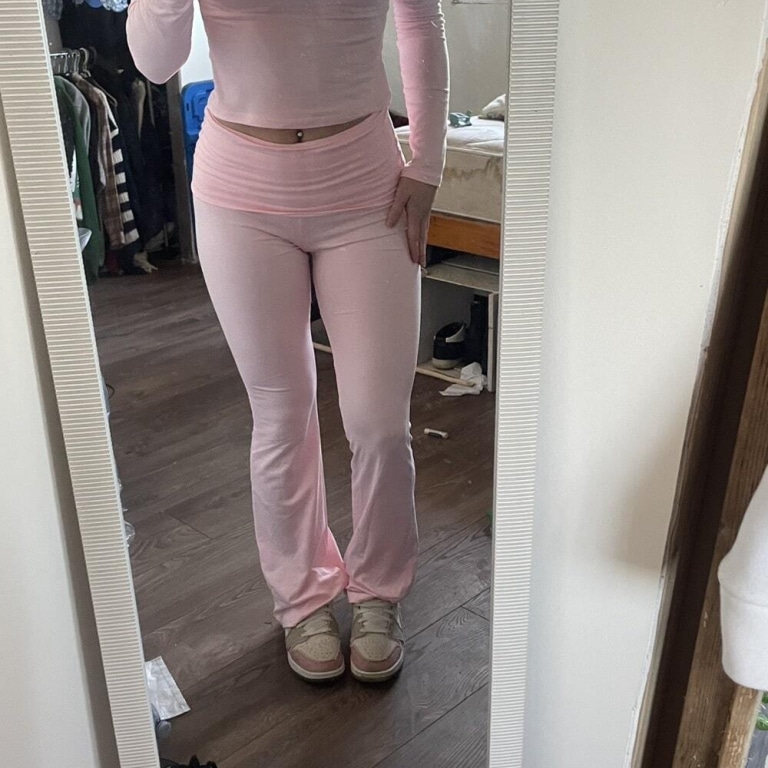 Pink Flare Bottom Leggings