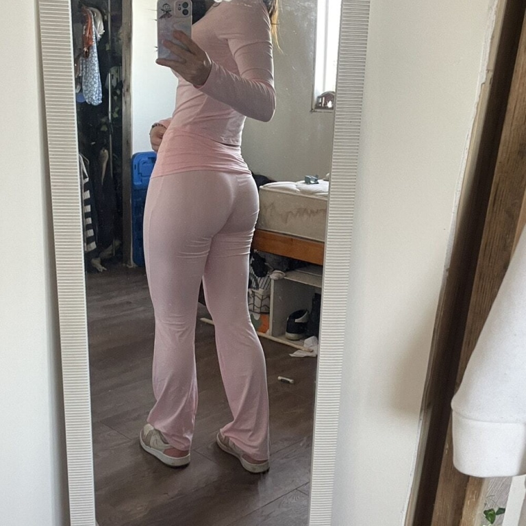 Pink Flare Bottom Leggings