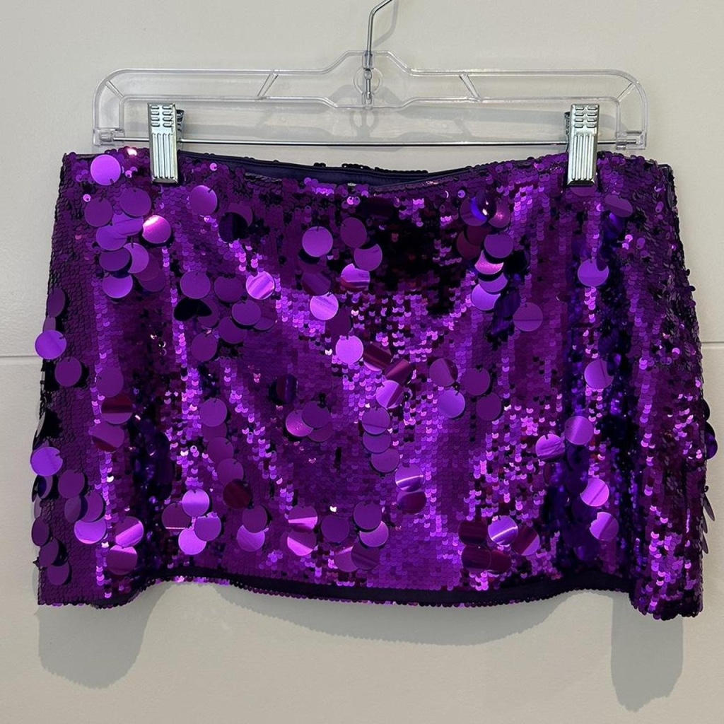 Purple Rise Paillette Skirt