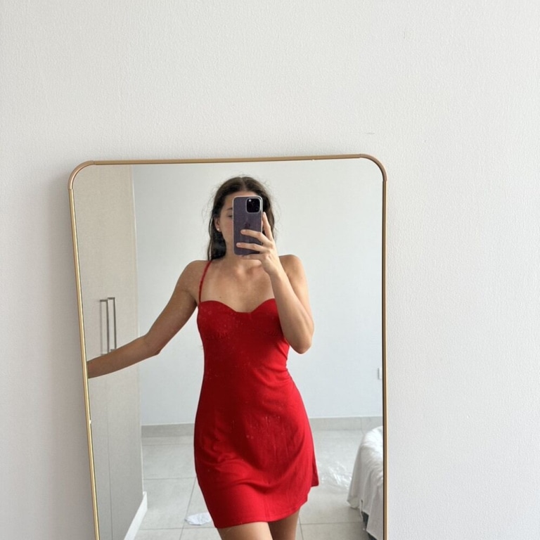 Red Spaghetti Strap Dress