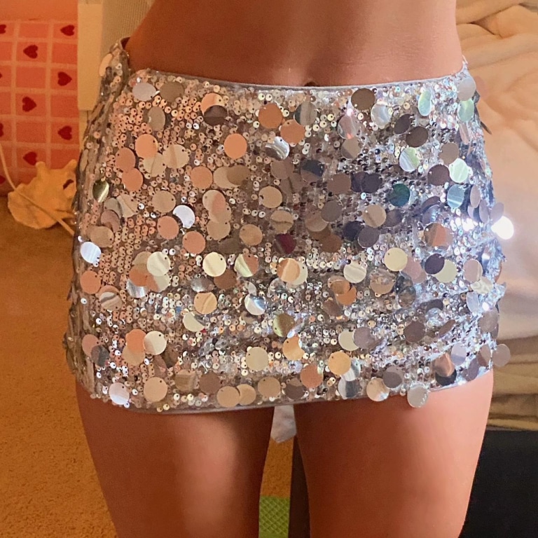 Silver Sequin Skirt