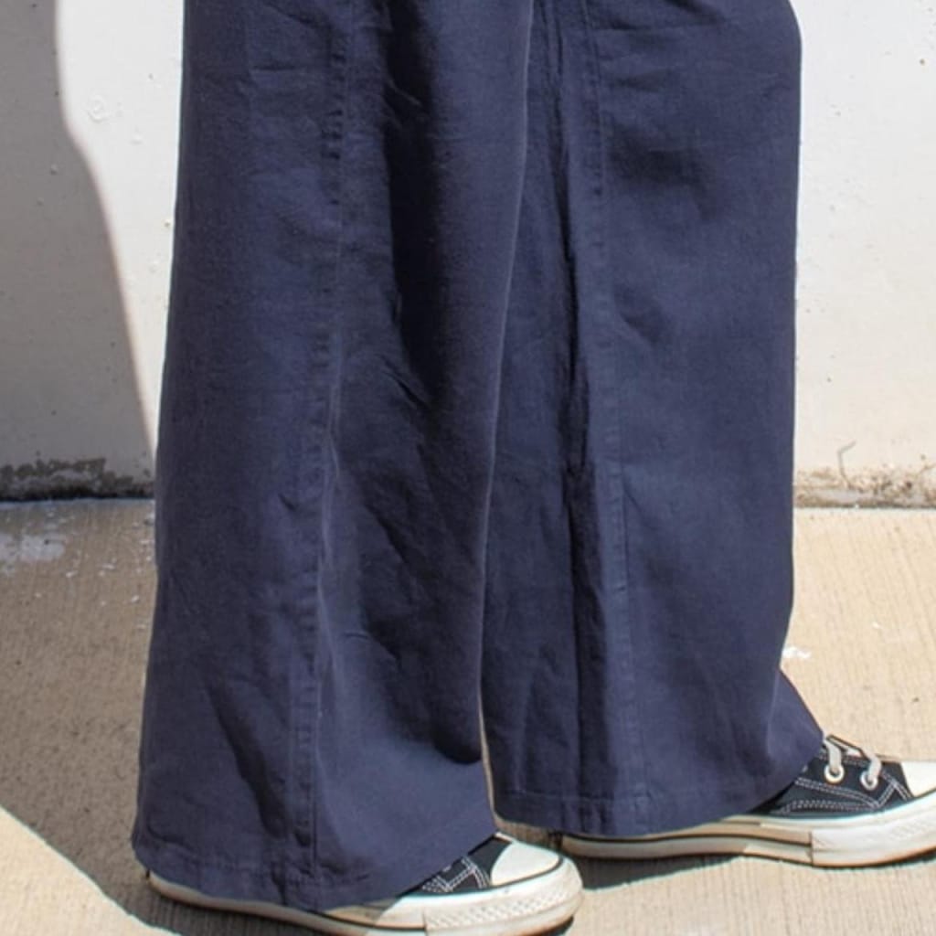 Subdued Navy Blue Linen Pants — Size Small