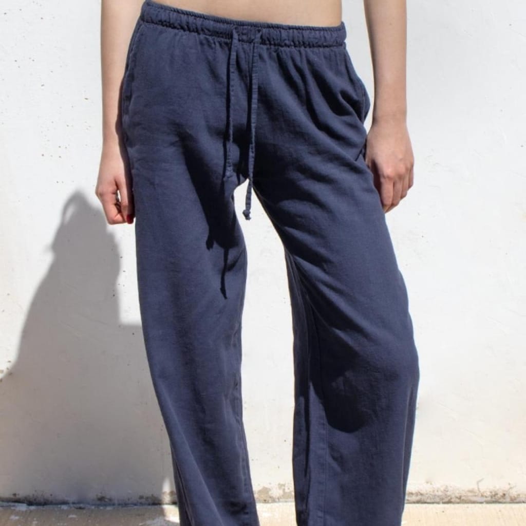 Subdued Navy Blue Linen Pants — Size Small