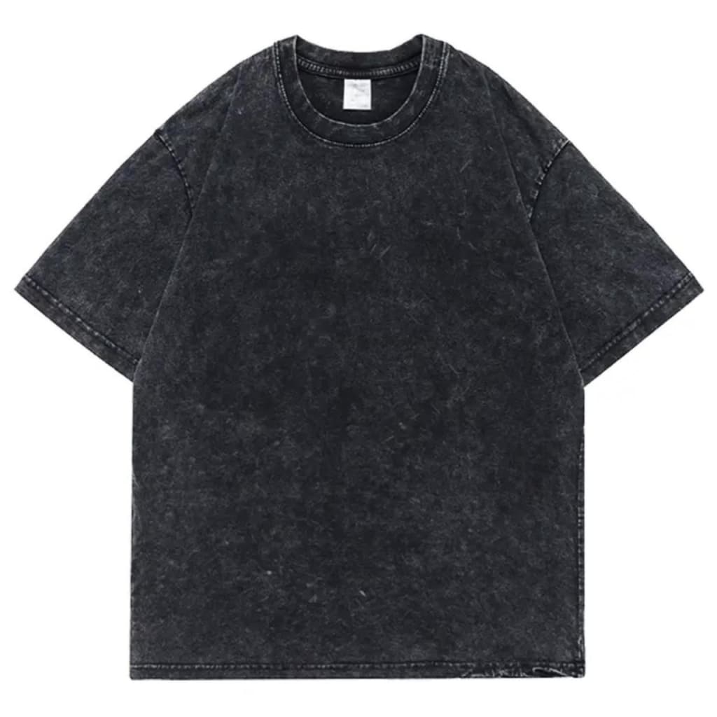 Thick Black Cotton Washed Oversized Shirt