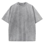 Thick Grey Cotton Washed Oversized Shirt