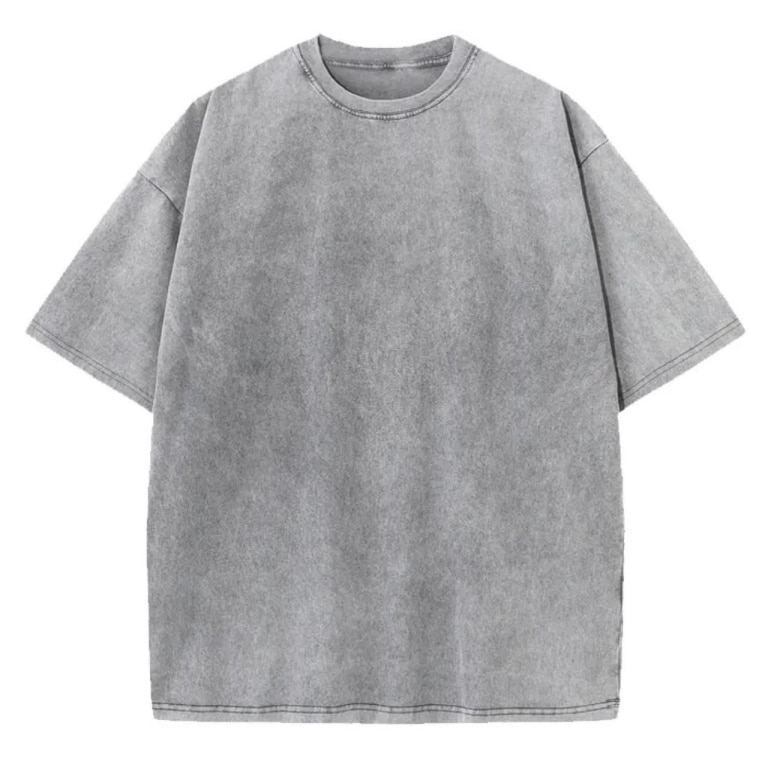 Thick Grey Cotton Washed Oversized Shirt