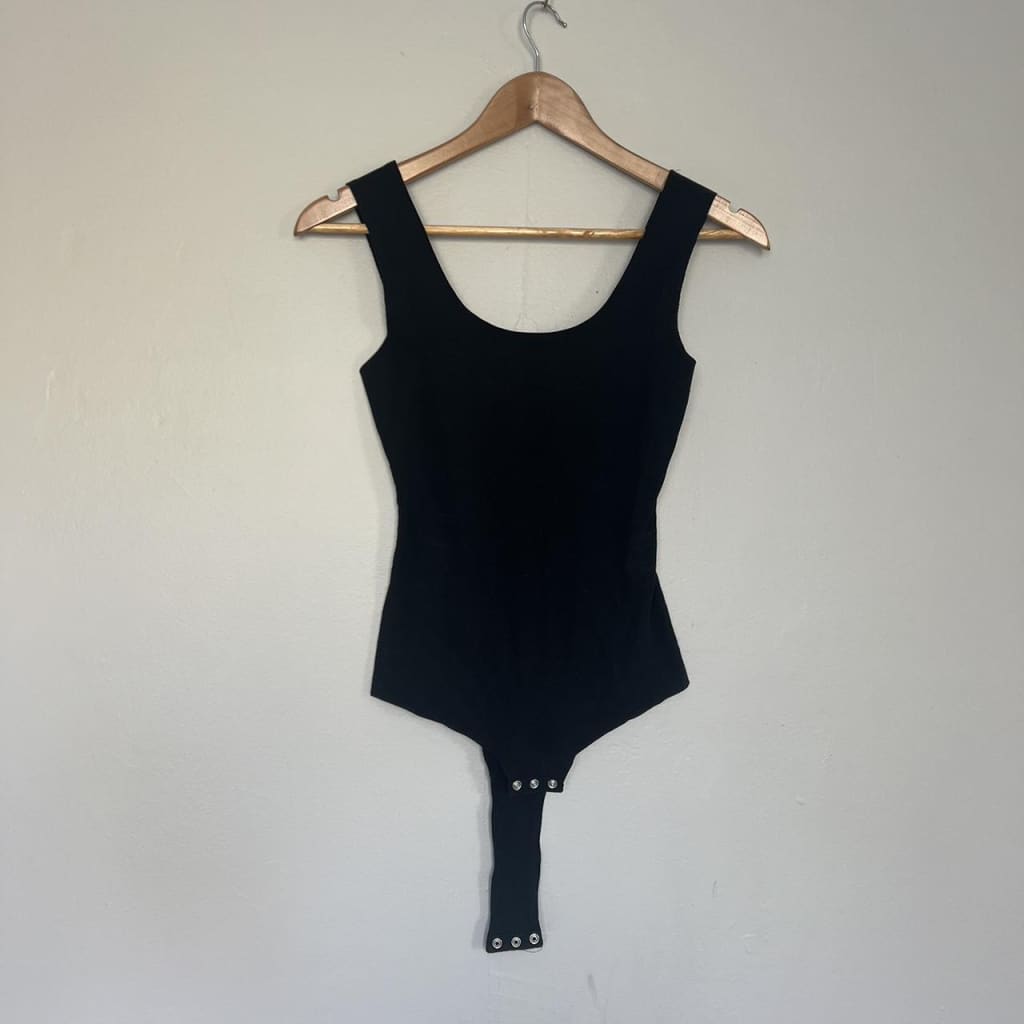 Women's Black Scoop Neck Bodysuit