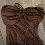 Women's Brown Tie-Front Dress