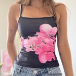 Y2K Vintage Flower Print Retro Top