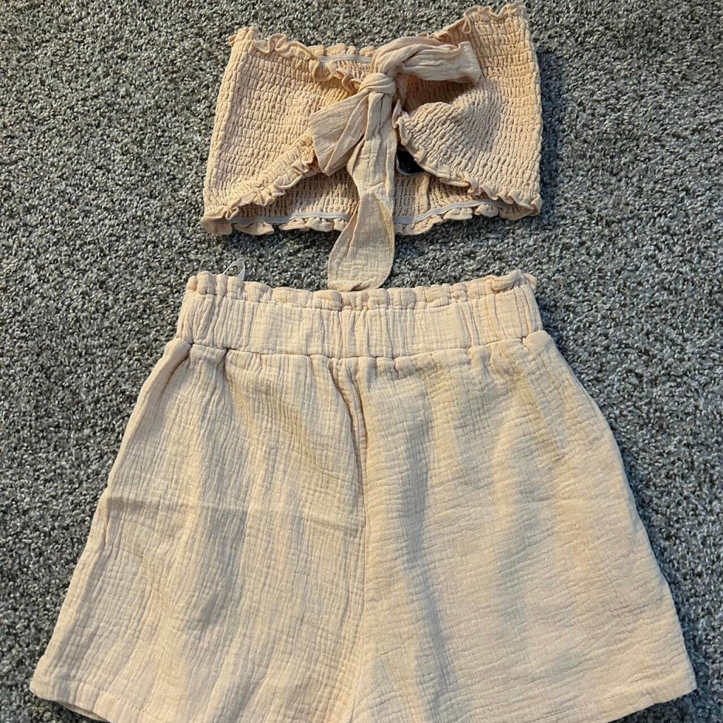 Nude Bandeau Top And Short Set