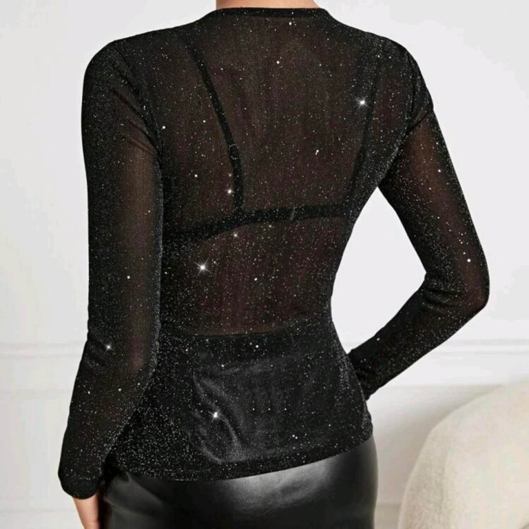 Glitter Sheer Mesh Top