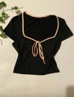 Round Neck Bowknot Top