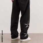 Loose-Fit Men's Star Pattern Side Stripe Pants