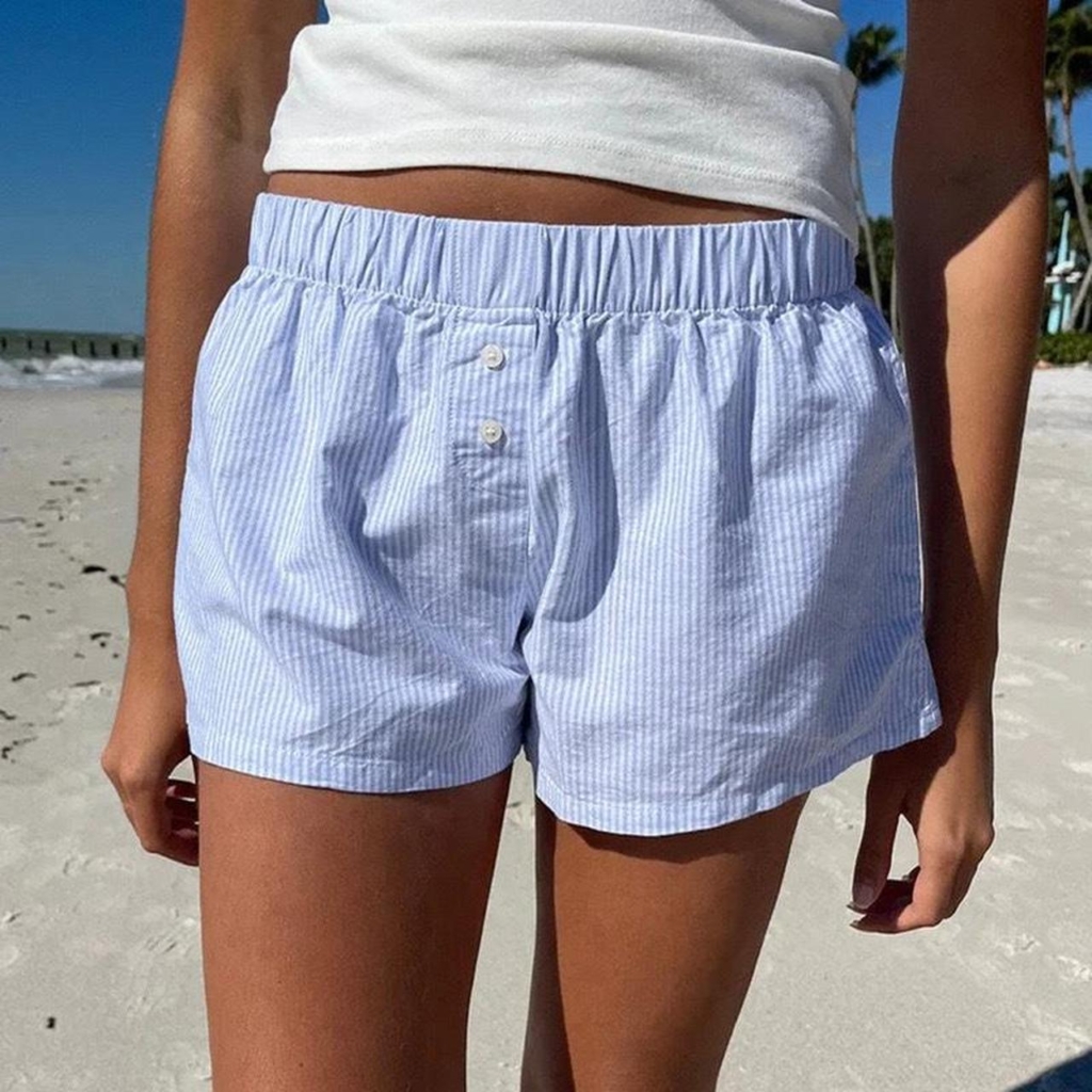 Blue and White Striped Boxers