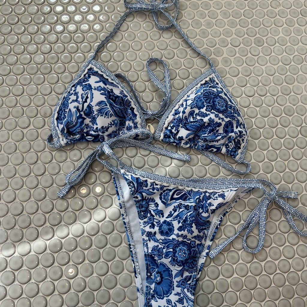 Floral Printed Halter Neck Bikini