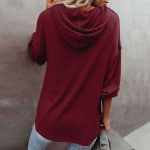 Button Front Long Sleeve Casual Sweatshirt