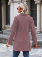 Button Front Pocket Side Overcoat