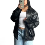 Cropped leather jacket