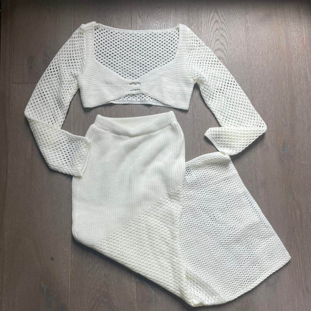 White Crochet Two-Piece