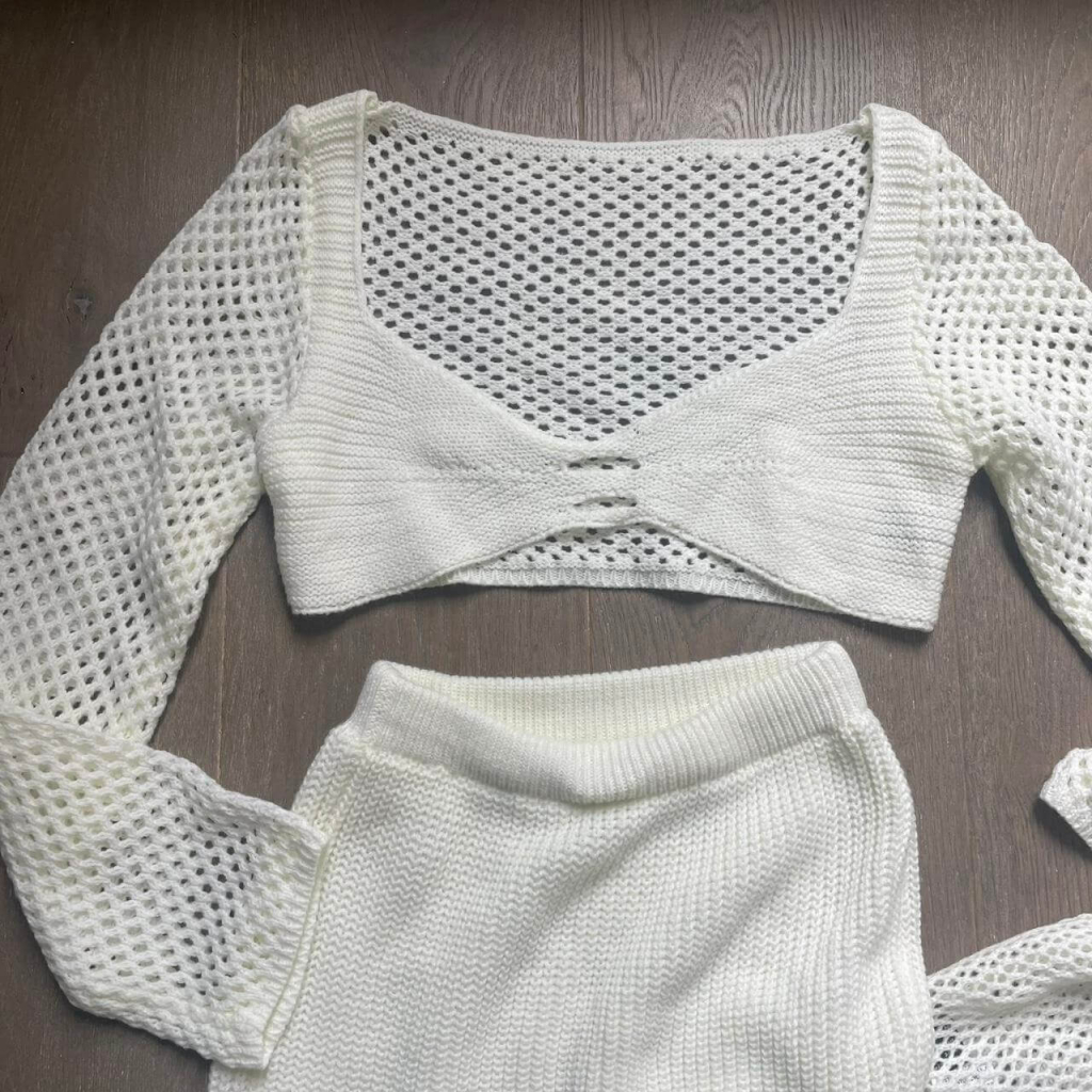 White Crochet Two-Piece