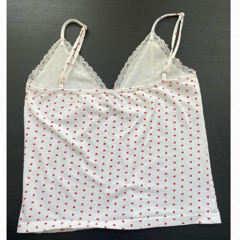 Lace Ditsy Heart Print Camisole