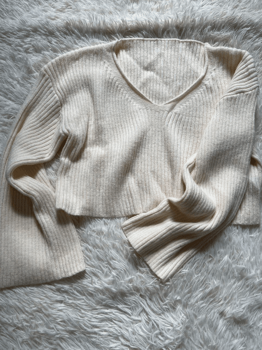 Crop Ribbed Knit Sweater