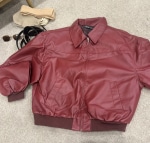 Drop Shoulder Red Leather Jacket