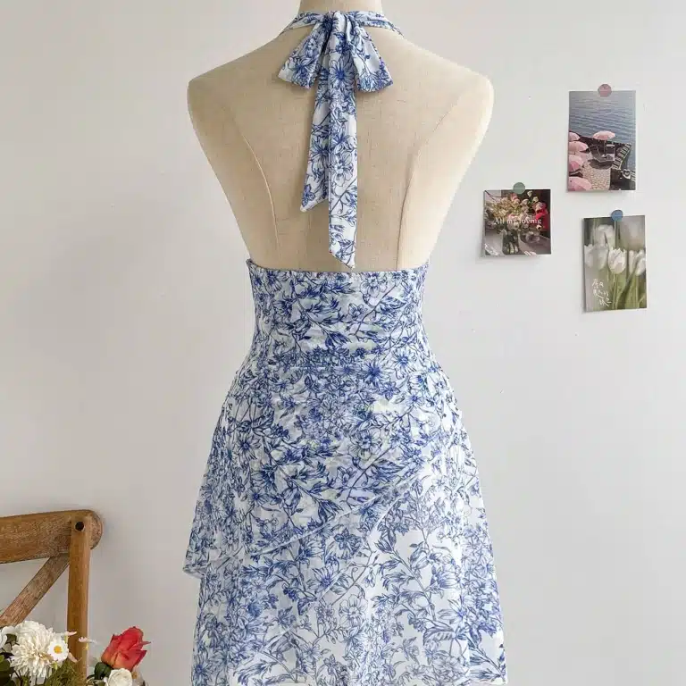 Blue & White Floral Fairy Dress