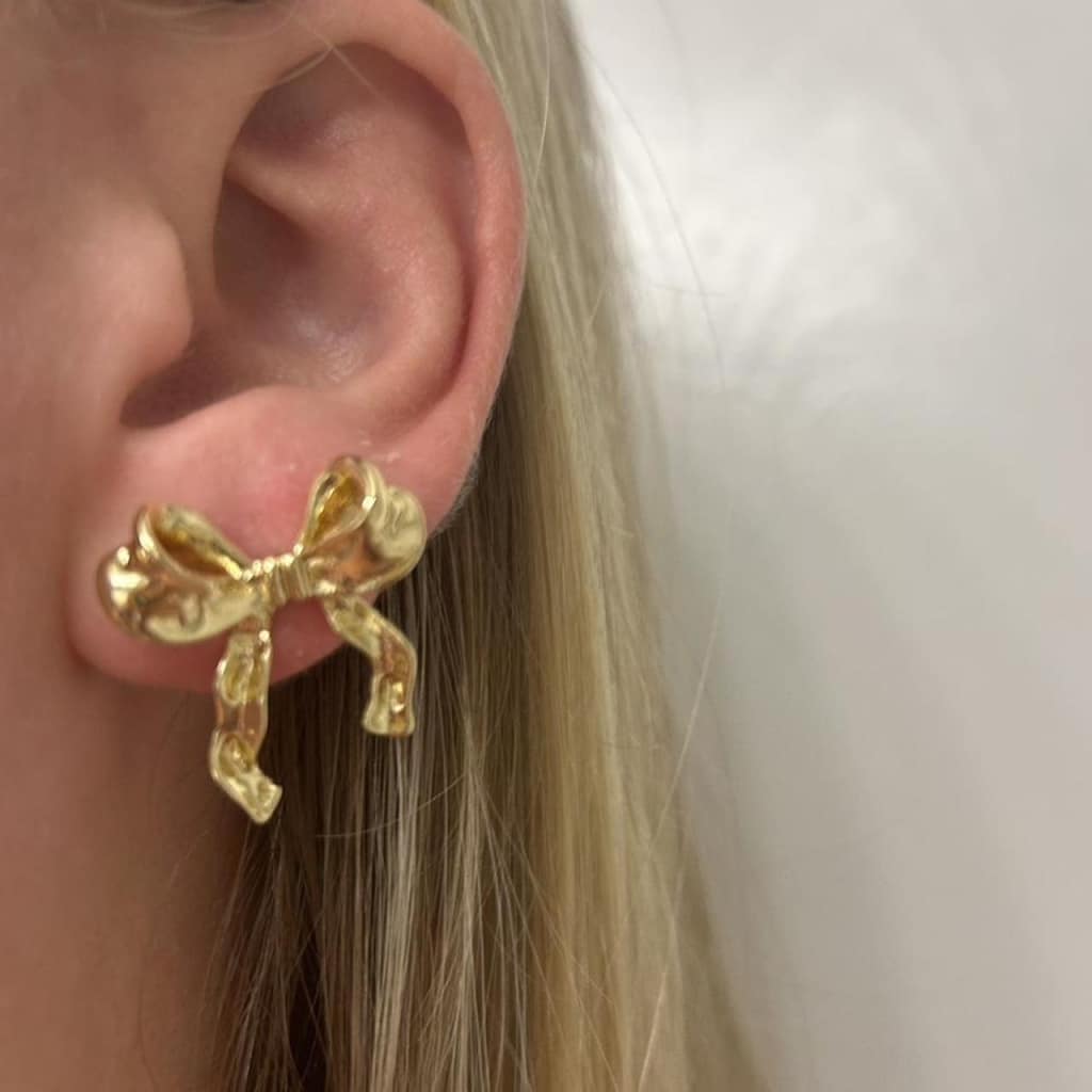 Gold Bow Earrings