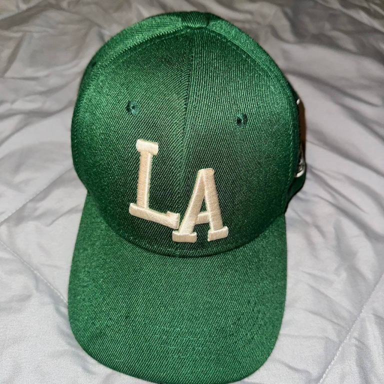 Green and White LA Hat