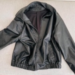 Zip up leather jacket