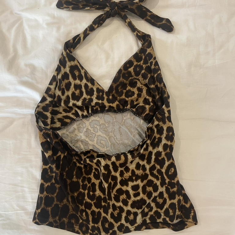 Leopard Print Halter Crop Top