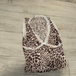 Leopard Print Cami Top with Black Trim