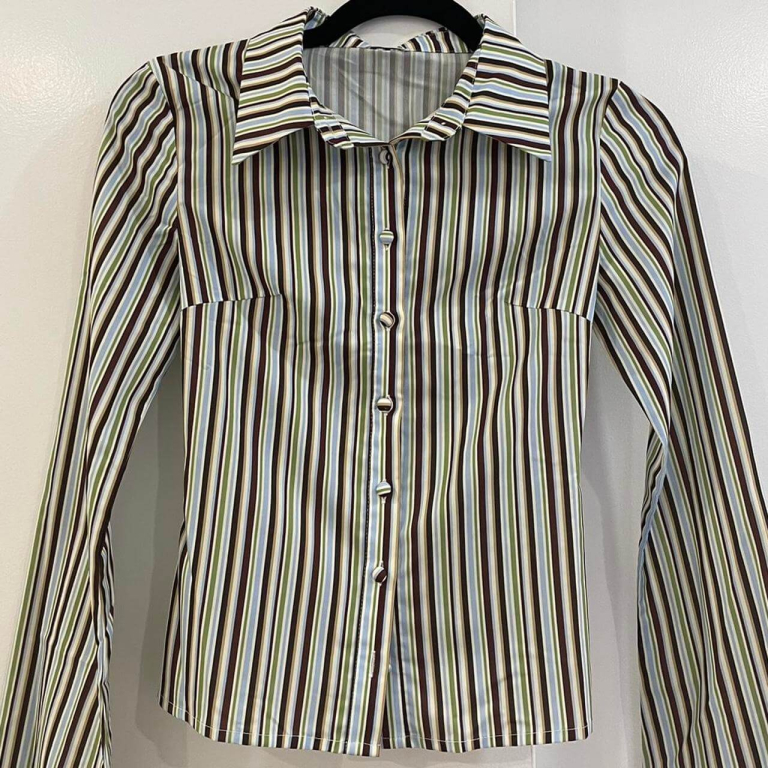 Striped Button-Up Blouse