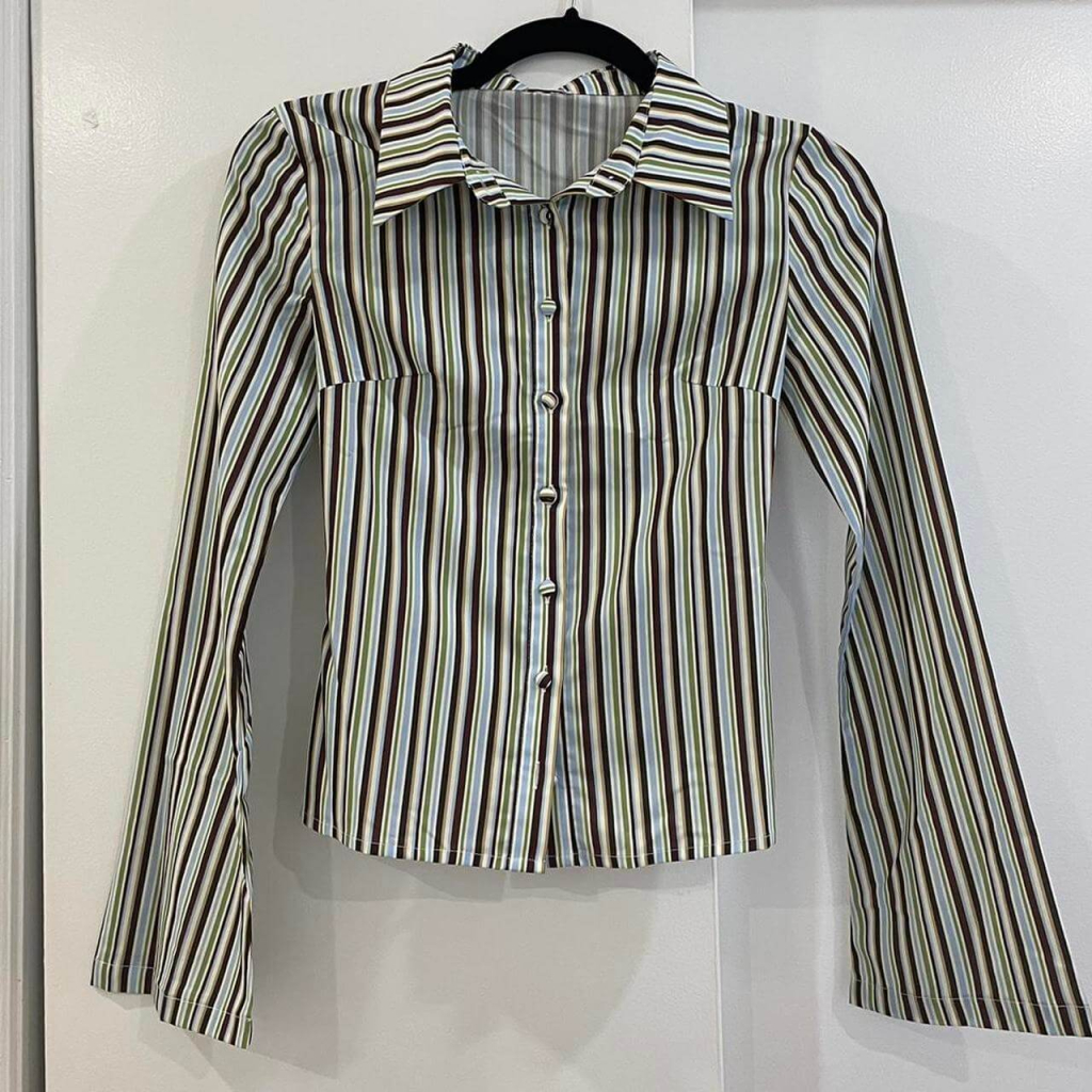 Striped Button-Up Blouse