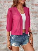 Mesh Solid Color Simple And Transparent Jacket