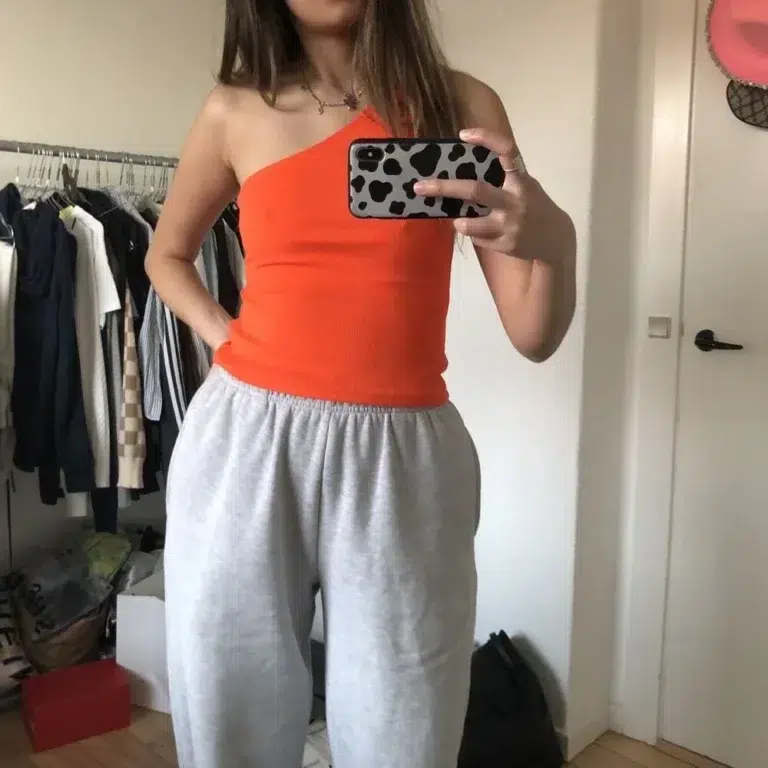 Orange One-Shoulder Top