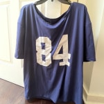 oversized navy blue number 84 off the shoulder