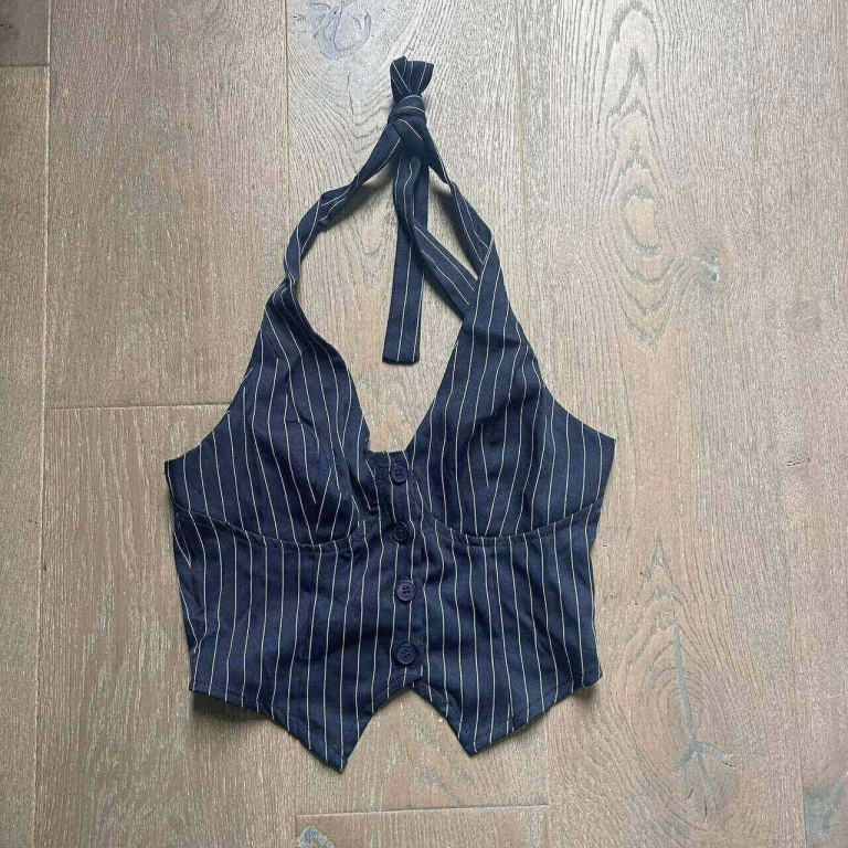 Pinstripe Halter Vest